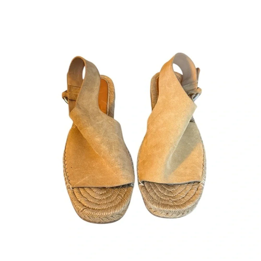 Rag & Bone Calla Beige Suede Wedge Espadrille Sandal